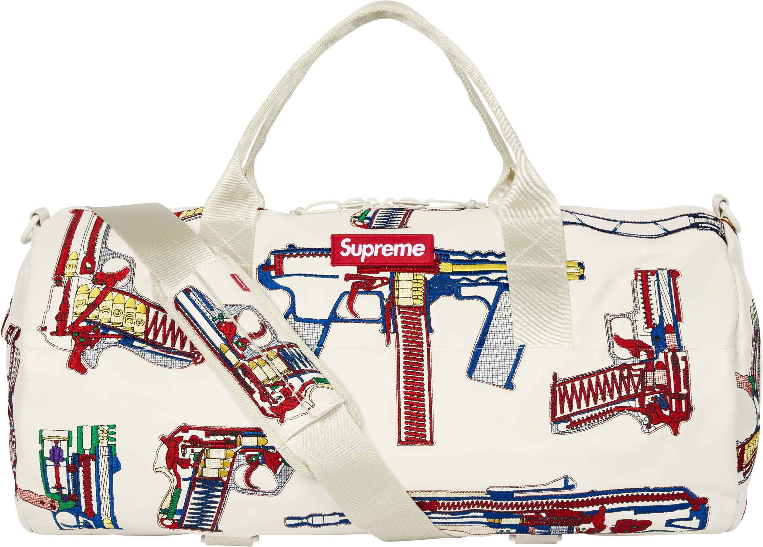 Guns Embroidered Leather Duffle Bag view 4